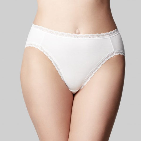 Classic Cotton Hi Cut  Brief - White