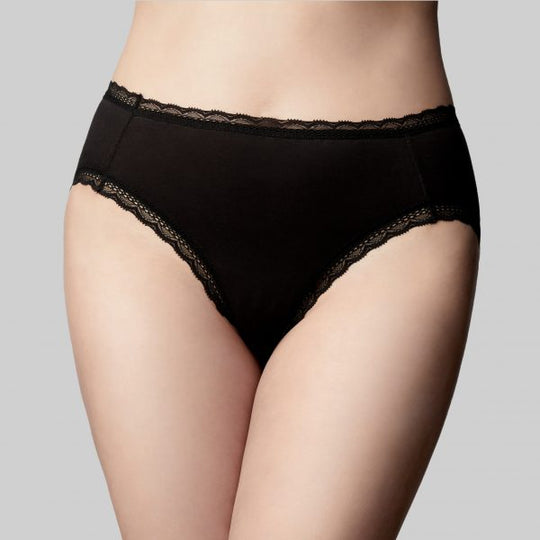 Classic Cotton Hi Cut  Brief - Black