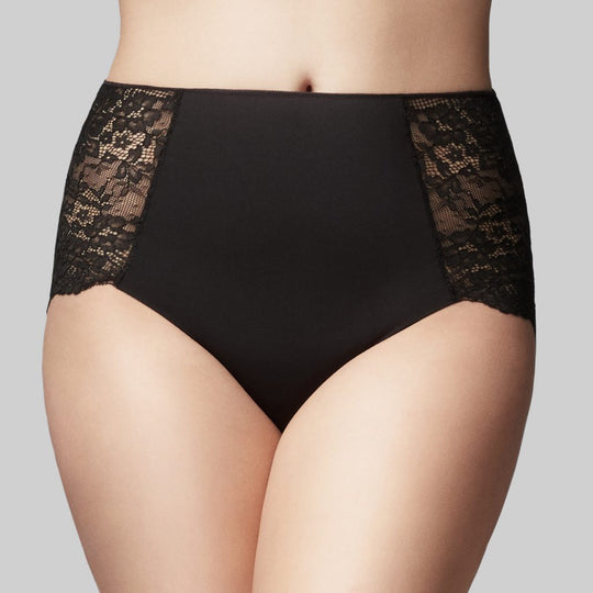 The Knicker Precision And Lace Full Brief - Black