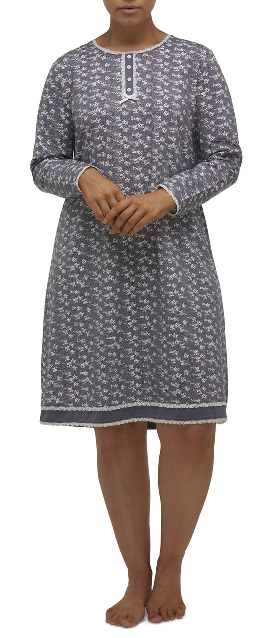 Ditsy Lace Dress - Gunmetal