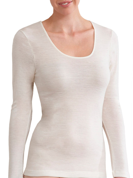 Wool Thermal Long Sleeve Spencer - Ivory
