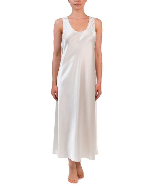 Mono Silk Long Nightie - Ivory