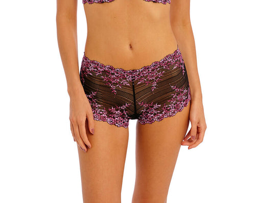 Embrace Lace Boy Short - Black/Berry Multi