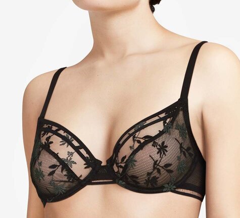 Maxime Lace Underwire Bra - Black/Grey
