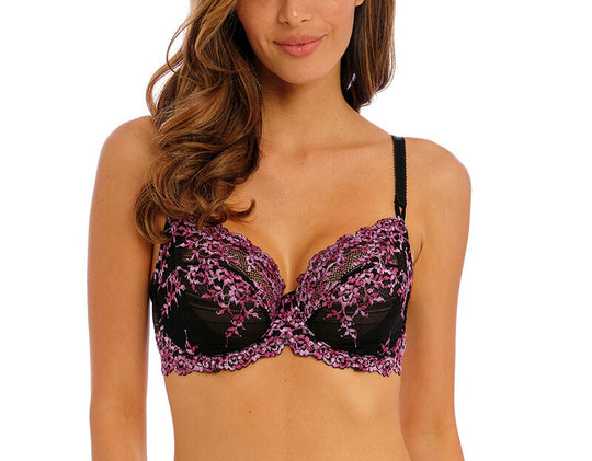 Embrace Lace Underwire Bra - Black/Berry Multi