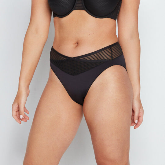 Perfect Lines Hi Cut Brief - Black