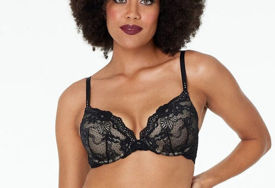 My Fit Lace Plunge Bra - Black