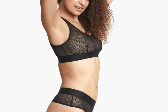 Icon Lace Crop Bralette - Black