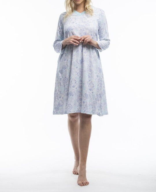 Ink Floral Nightie - Blue