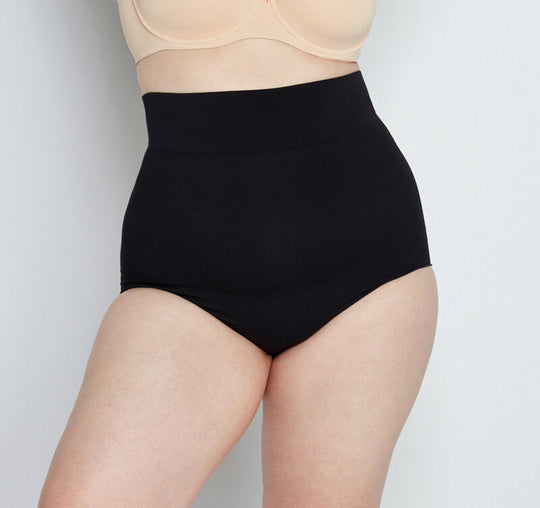 Smoothing High Waisted Brief Medium Control  - Black