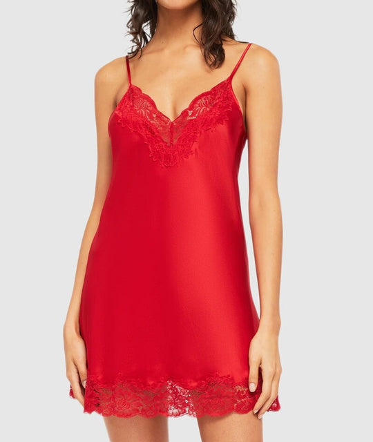 Silk Chemise - Red Chilli