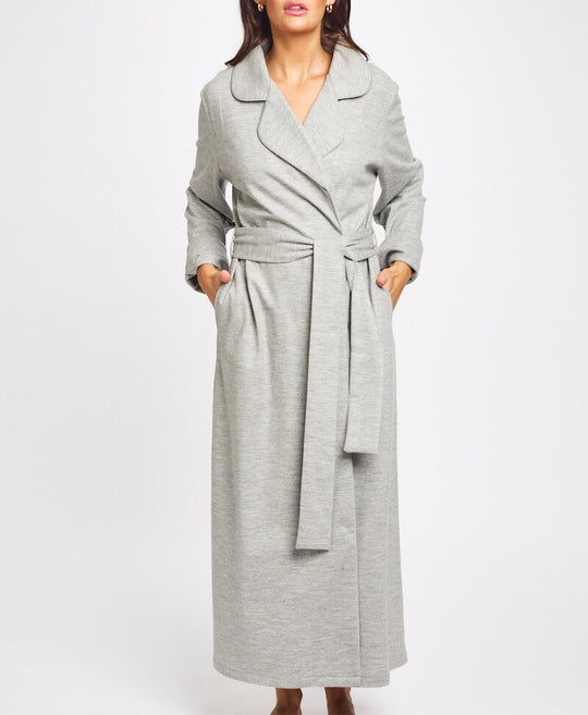 Pure Wool Robe - Grey Marle