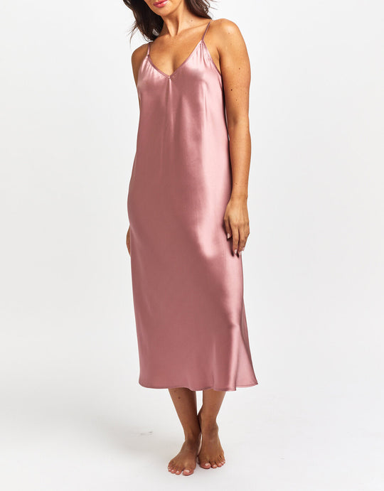 3/4 Length Silk  Chemise - Mulberry