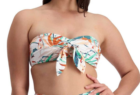 Tropical Vibes Knot Front Bandeau - White