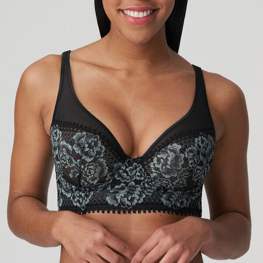 Rose Sauvage Triangle Bra - Black