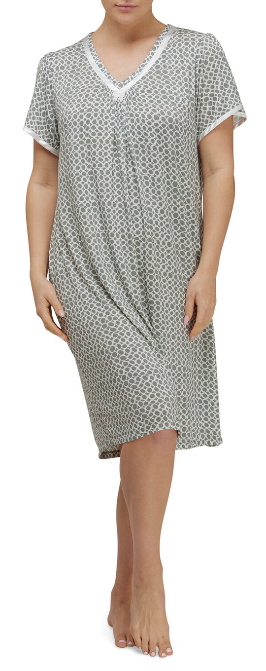Geo Circles Nightie - Sage
